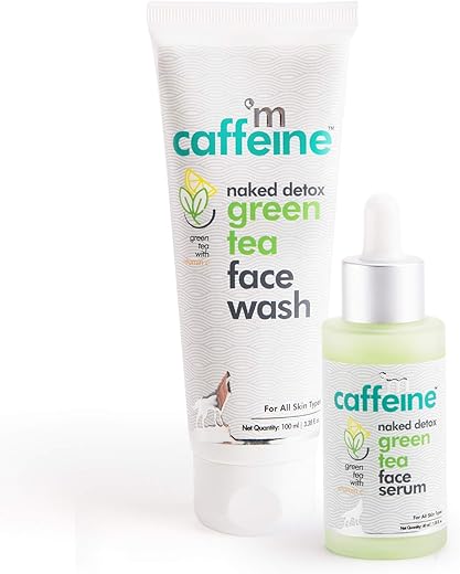 mcaffeine Green Tea Day Hydration Routine | Vitamin C | Dirt Removal, Hydration | Face Wash, Face Serum | All Skin | Paraben & SLS Free (Pack of 2)