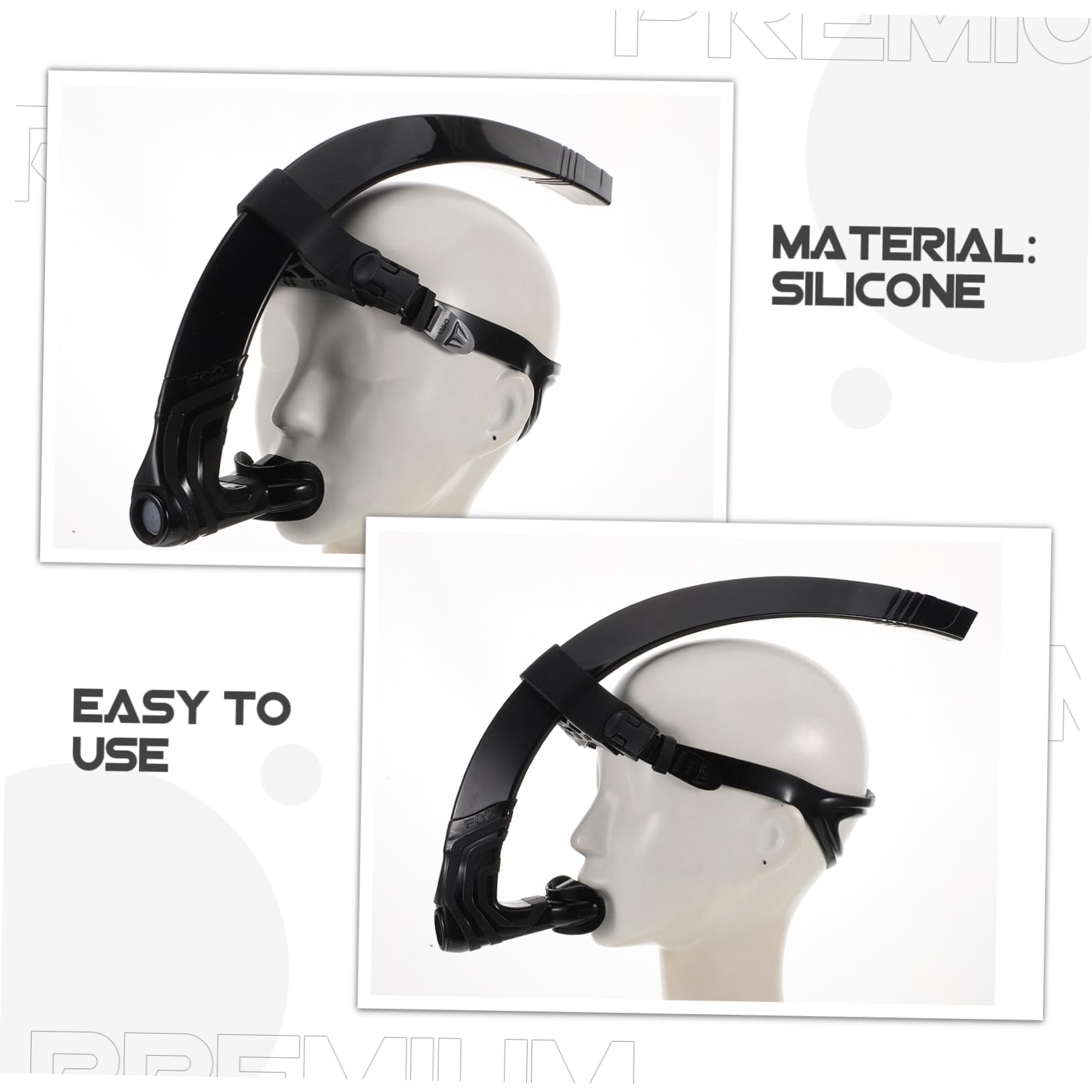 Toddmomy Snorkel para Nadar Correa Ajustable Cabeza Boquilla De Silicona De Montaje Central Equipo De Snorkel para Entrenamiento Piscina y Aguas Abiertas para Adultos