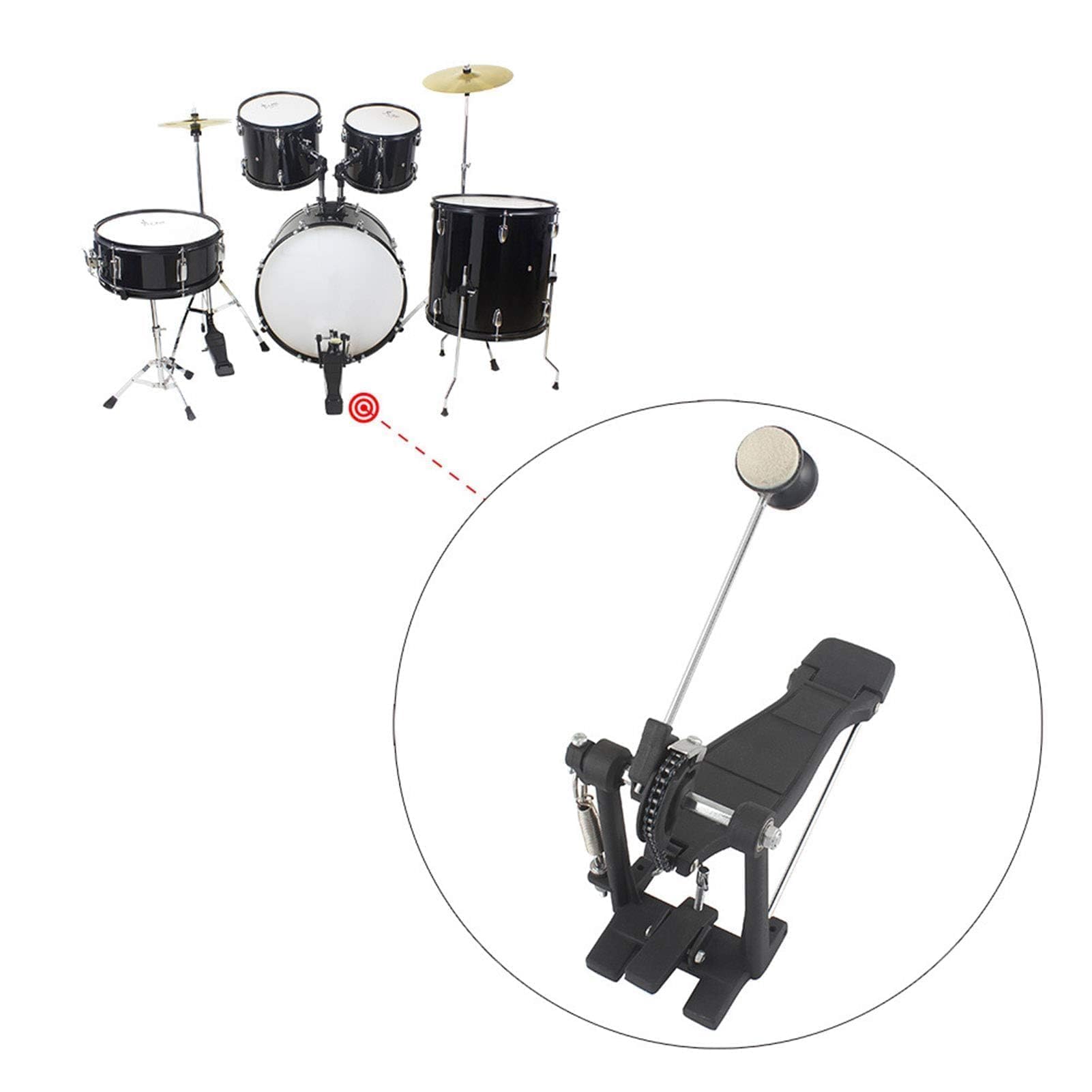 Mazo De Pedal Para Bombo, 2 Piezas Repuesto Para Cabeza Maza De Pedal De Bombo Accesorios Bateristas Instrumentos De Percusión Con Cabeza Redonda De Fieltro Y Mango De Martillo De Acero Inoxidable