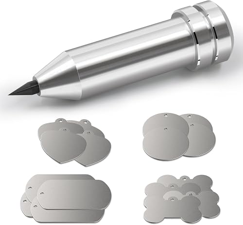 Buzzlett Engraving Tip/Tool/Etching Tool with 16 Pcs Silver Blank Tags | Compatible with Cricut Maker, Explore 3, Explore, Explore Air, Explore Air 2 and Explore One