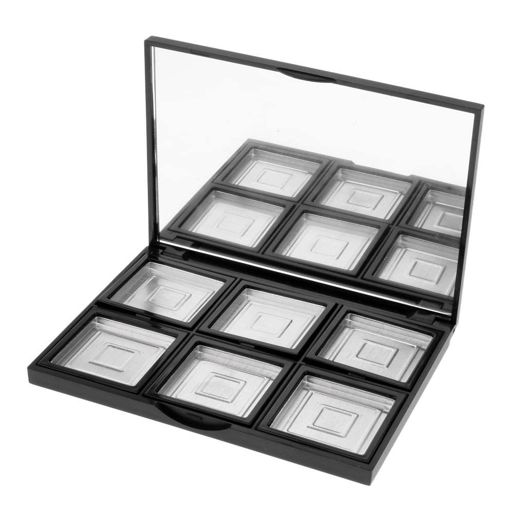 CALANDIS 6 Grids Black Cosmetic Empty Palette with Pans Box Eyeshadow Powder Blusher Lipstick Makeup Case Highlighters Container Mirror Inside-image-46