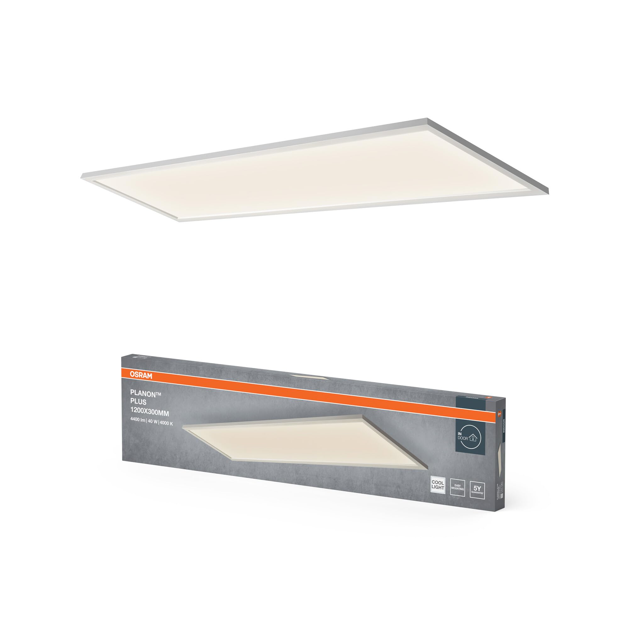 Osram Planon Plus Deckenleuchte, 36W, 1200x300mm, 4000K | Planon Plus, Indoor Wall Lighting, Weiß, 25000 h, 1-Pack