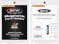 BCW 35pt Magnetic Card Holders 20 Pack - Secure Gold Magnet Closure, UV Protection, Easy Access for Trading Cards, Sports, Gaming Collectibles
