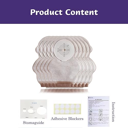 Miniatura 6 de Bolsa de colostomía para niños, bolsas de ostomía de una pieza, cierre de velcro, bolsas drenables, suministros de ostomía para niños, ileostomía,