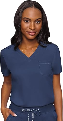 Med Couture Touch - Camiseta médica con bolsillo en el pecho para mujer