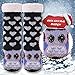 Womens Sherpa Winter Fleece Lining Knit Animal Socks Non Slip Warm Fuzzy Cozy Slipper Socks (Owl)