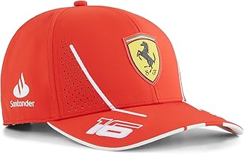 PUMA Cappellino Charles Leclerc per Bambini Scuderia Ferrari 2024 Rosso Bruciato - Taglia Unica