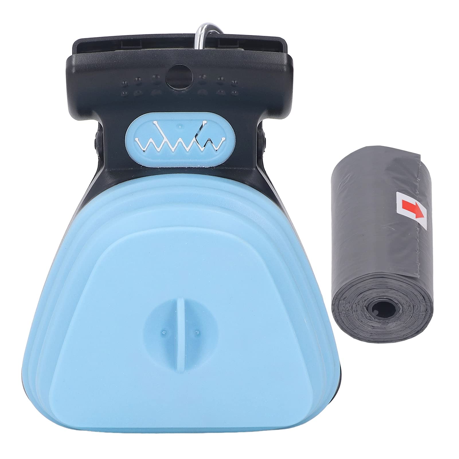 Pelle à crottes de Chien portative, Pelle à crottes de Chiot Portable avec Sac à ordures, Salle de Stockage des déchets Extensible pour Chiens de Petite, Moyenne et Grande Taille, (Bleue)
