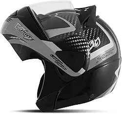 CAPACETE ESCAMOTEÁVEL PRO TORK V-PRO JET 2 CARBON PRETO - CINZA TAM. 60