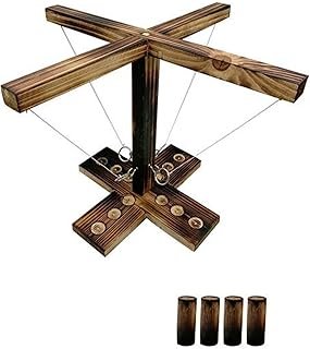 Hook and Ring Toss Game-Hookey Clash Adults Battle Fling Up to 4 Player Tabletop-Ring Game On A String Ringo- Clash Toss G...