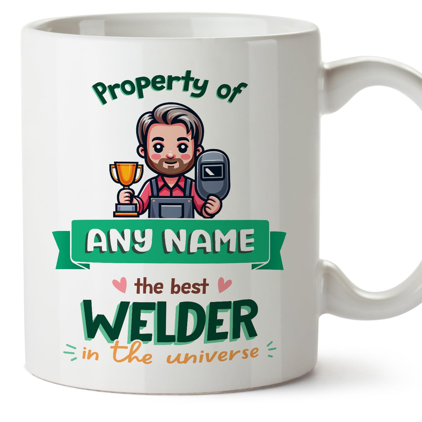MUGFFINS Personalised Mug for Welder Man - in English - Property of - Funny Custom Gift for Colleagues - Ceramic 11oz Mug