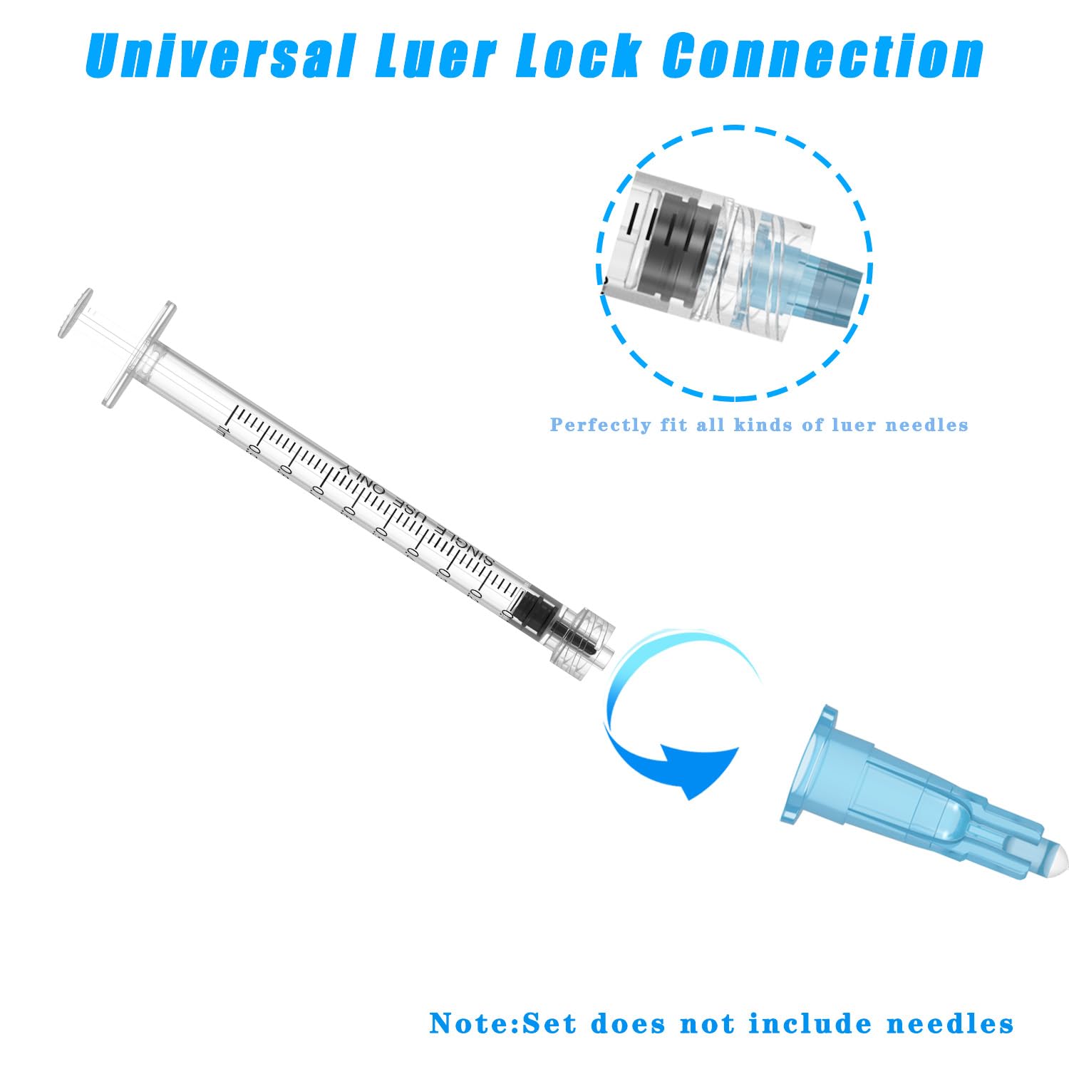 1 ml Luer-Lock-Spritzen (ohne Nadel), 100 Spritzen, einzeln verpackt
