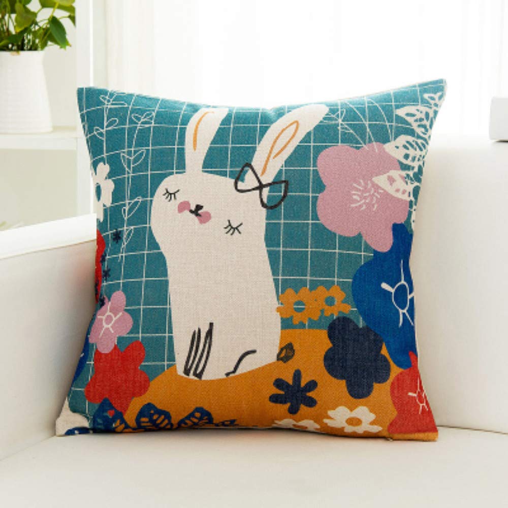 Coussin de lin carré WLLLO déhoussable pour canapé de salon