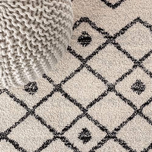Image of JONATHAN Y Aksil Moroccan Beni Souk Cream /Black Indoor Area Rug, 3x5, Bohemian, Scandinavian, Easy-Cleaning for Living Room, Bedroom, Kitchen, Pet Friendly, Non-Shedding (MOH208A-3)