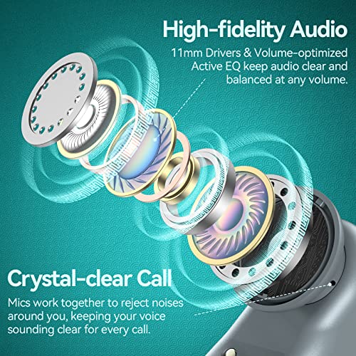 GOLREX Bluetooth Headphones Wireless Earbuds with Wireless Chargi