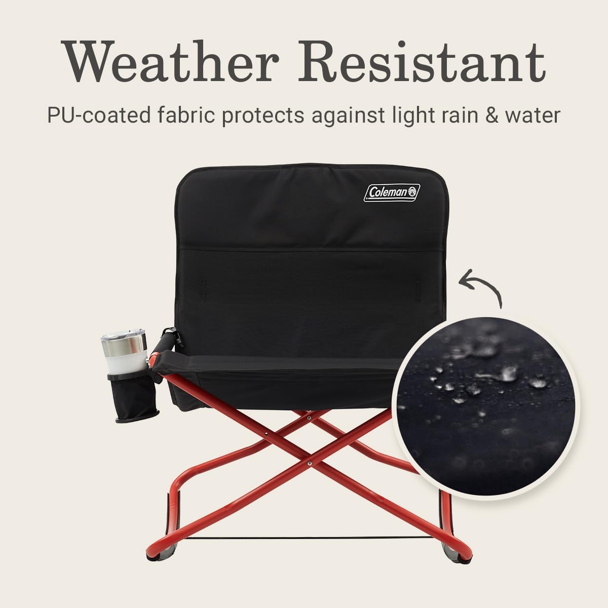 Deep Ocean Portable Outdoor Rocking Chair with Padded Arms