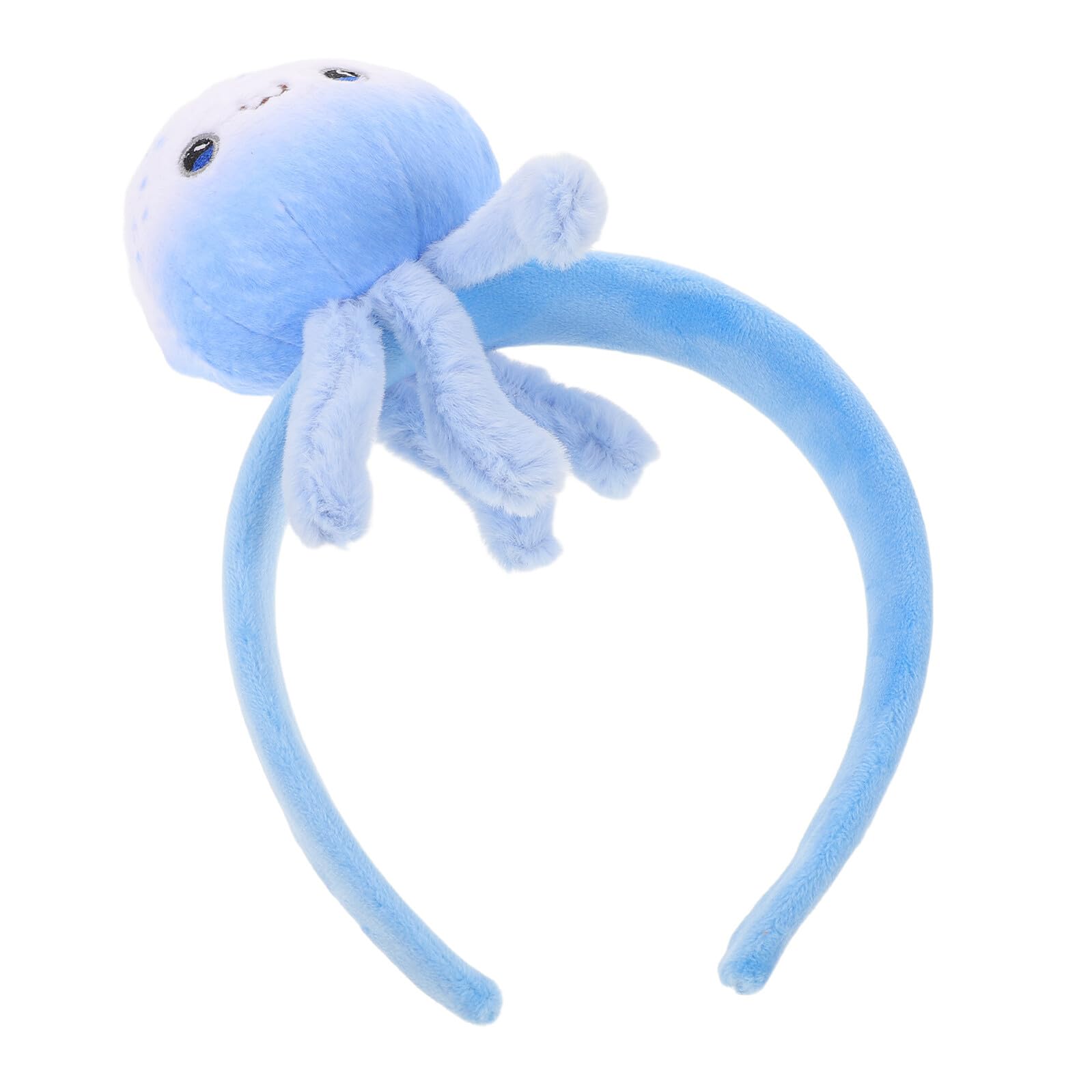 COLLBATH Blue Jellyfish Headband Soft Plush Halloween Sea Animal Headband for Adults Funny Costume Accessory for Party Cosplay and Animal Costumes