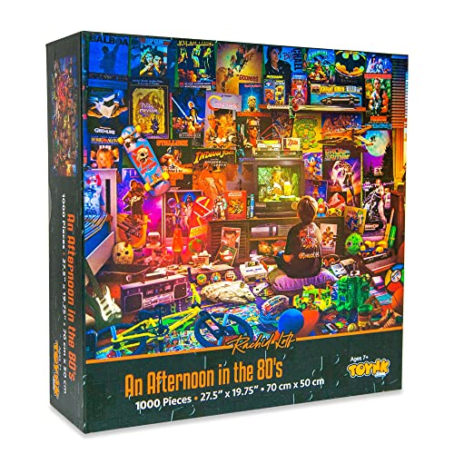 An Afternoon in the 80s Retro 1000-Piece Jigsaw Puzzle By Rachid Lotf, Orange - Image 3