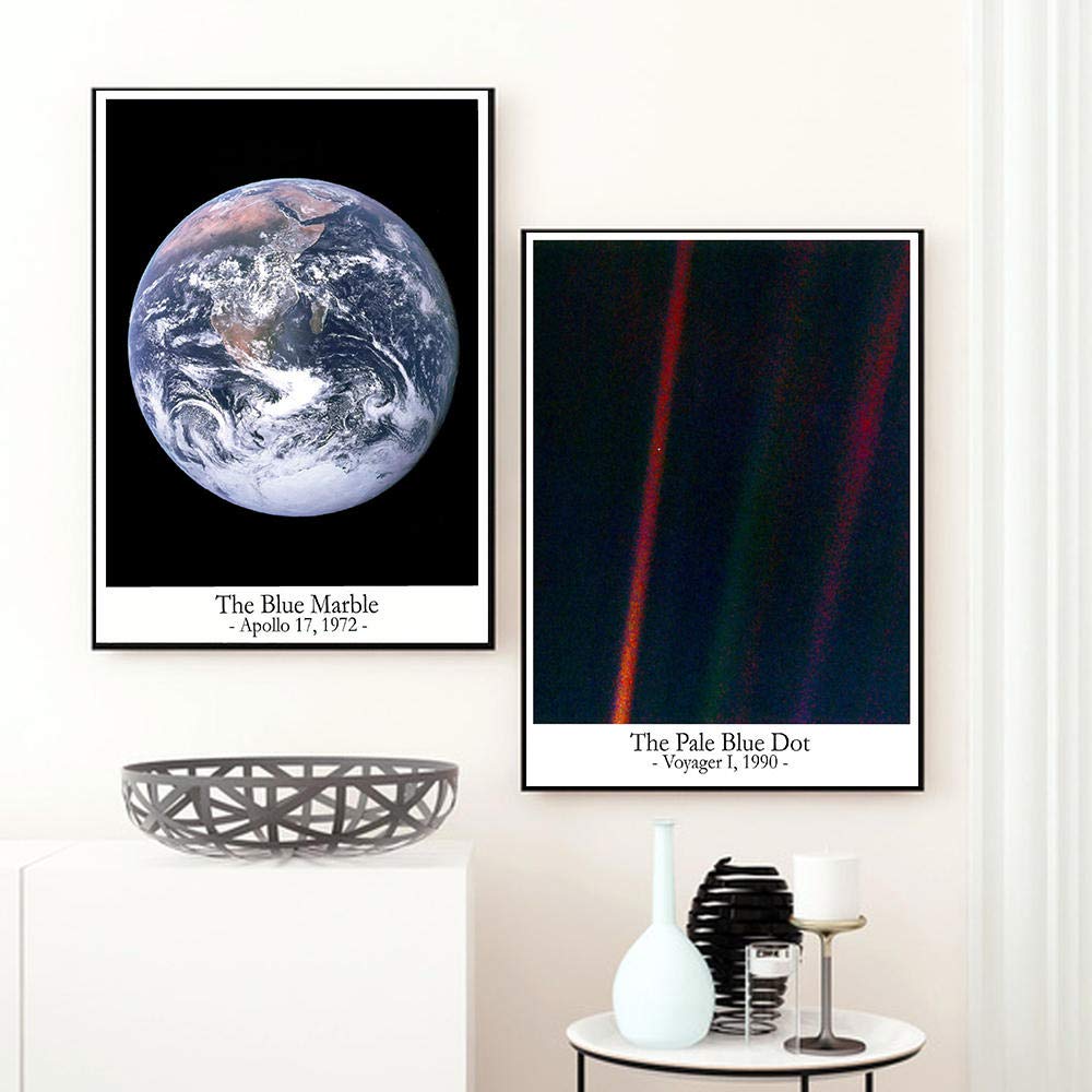 Amazon.co.jp: ペイル ブルー ドット Earthrise キャンバス絵画ブルー