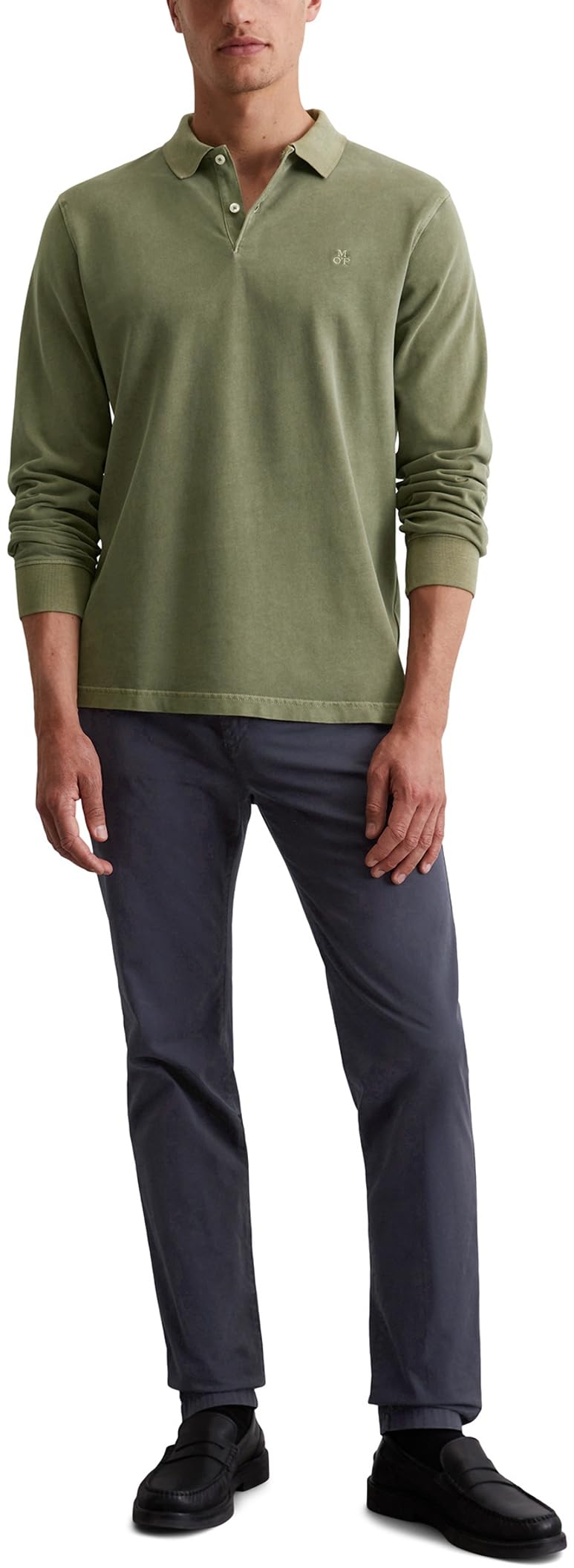 Marc OߴPolo Hombre Polo de Manga Larga de algodón orgánico Regular fit