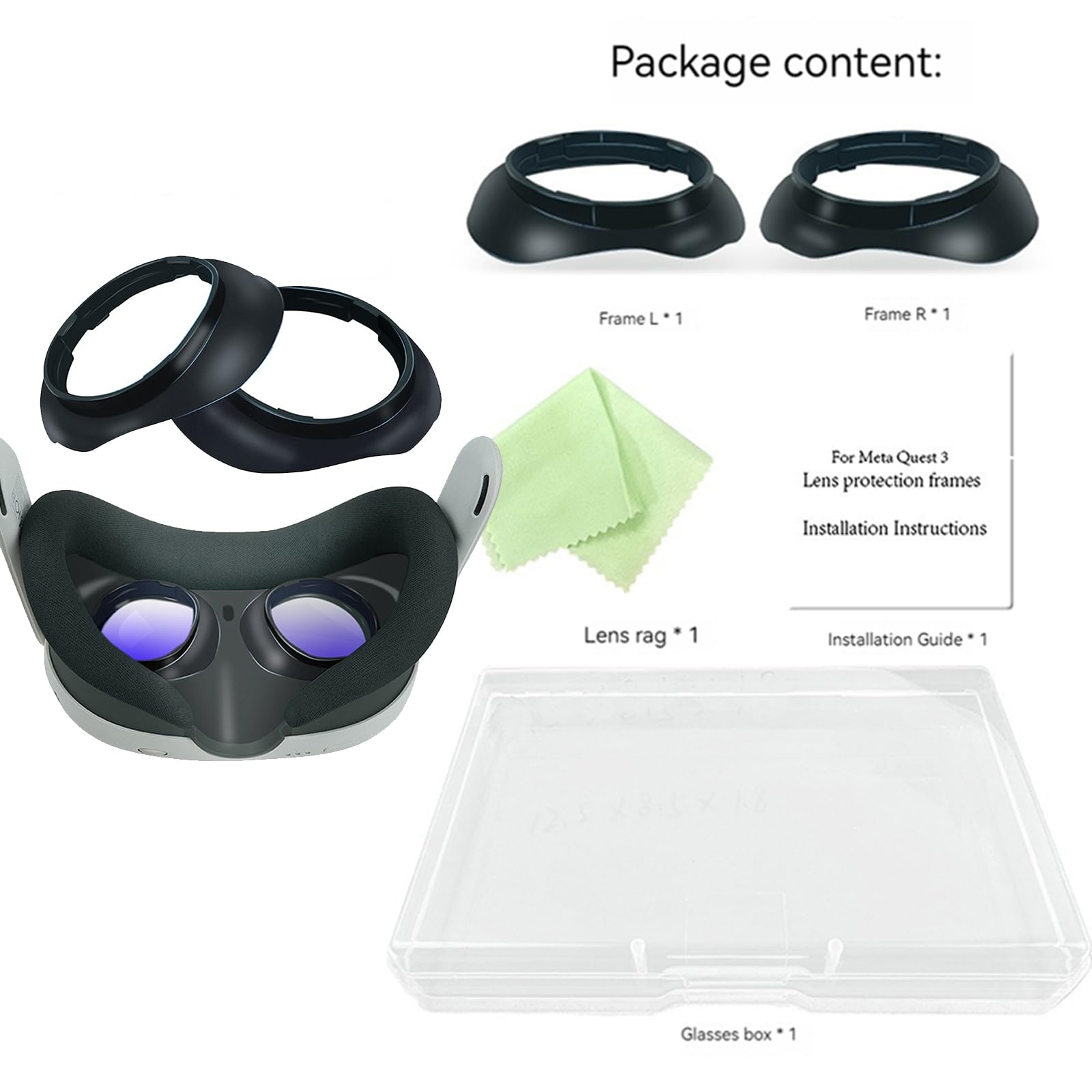 Accesorios protectores de lentes, espaciador de gafas, anillo antiarañazos para evitar que las gafas de miopía se rayen, compatibles con Oculus/Meta Quest3 — view 8