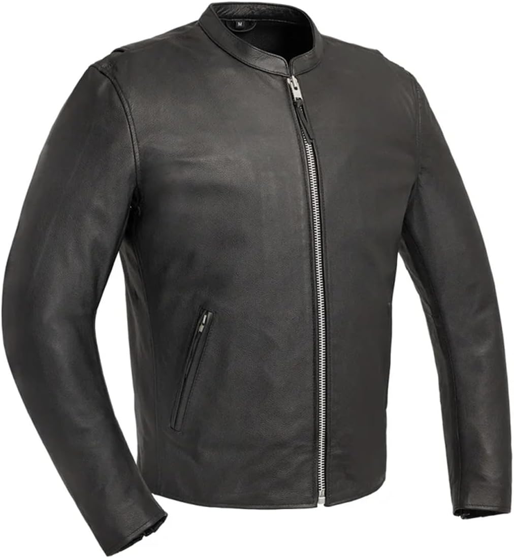 First Mfg Co - Titan - Men's Motorcycle Biker Riding Black Leather Jacket