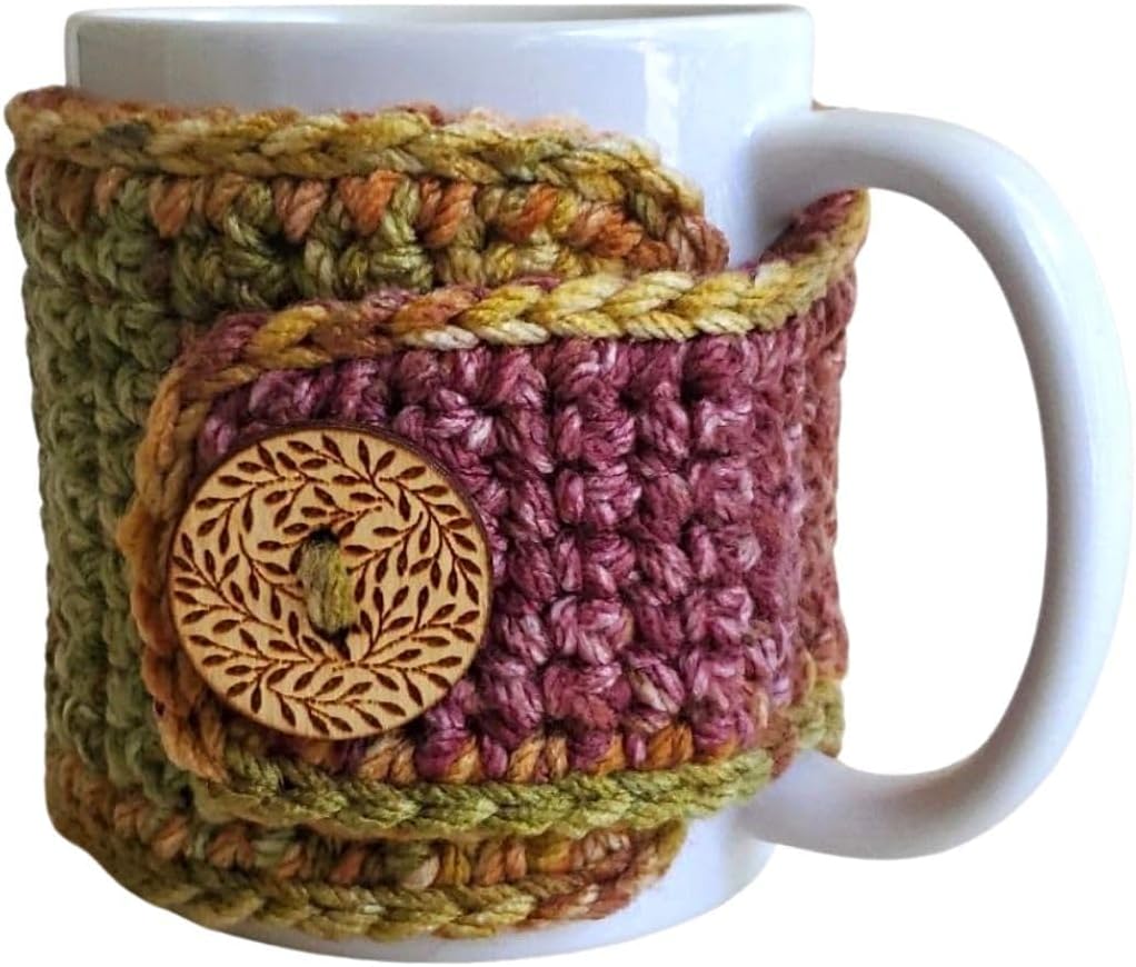Coffee Mug Cozy Sleeve, Spiced Cedar and Pumpkin Tea Cozy Wrap