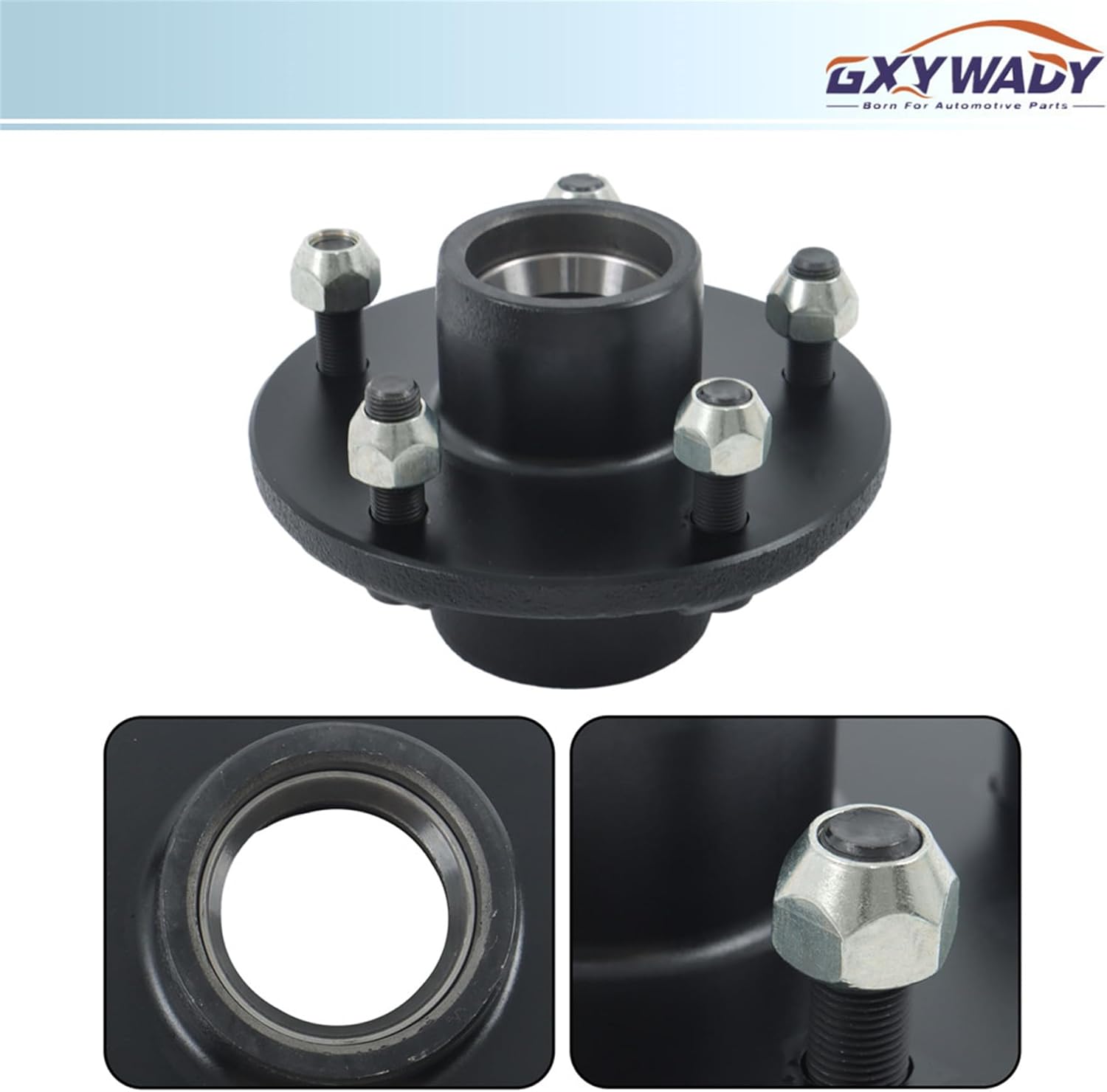 GXYWADY 2 Sets 5 on 5 Inch Trailer Hub Kit Replacement for 3500 lbs 84 Spindle with Trailer Bearing Kit (10 Pieces/Set)