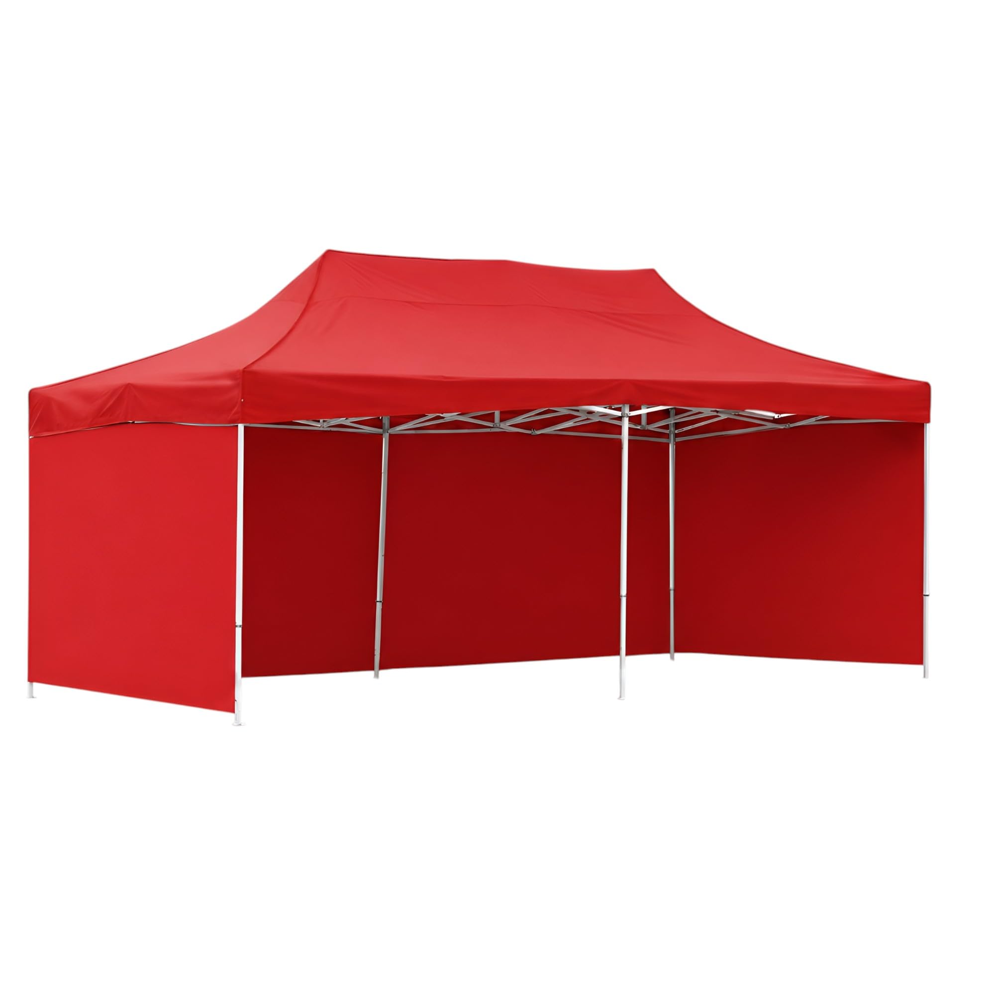 10x20 FT Red Heavy Duty Pop Up Gazebo Canopy Tent with 3 Side Covers for Outdoor Events, Waterproof Oxford Fabric, Adjustable Folding Steel Frame, Commercial Party Shelter-image-15