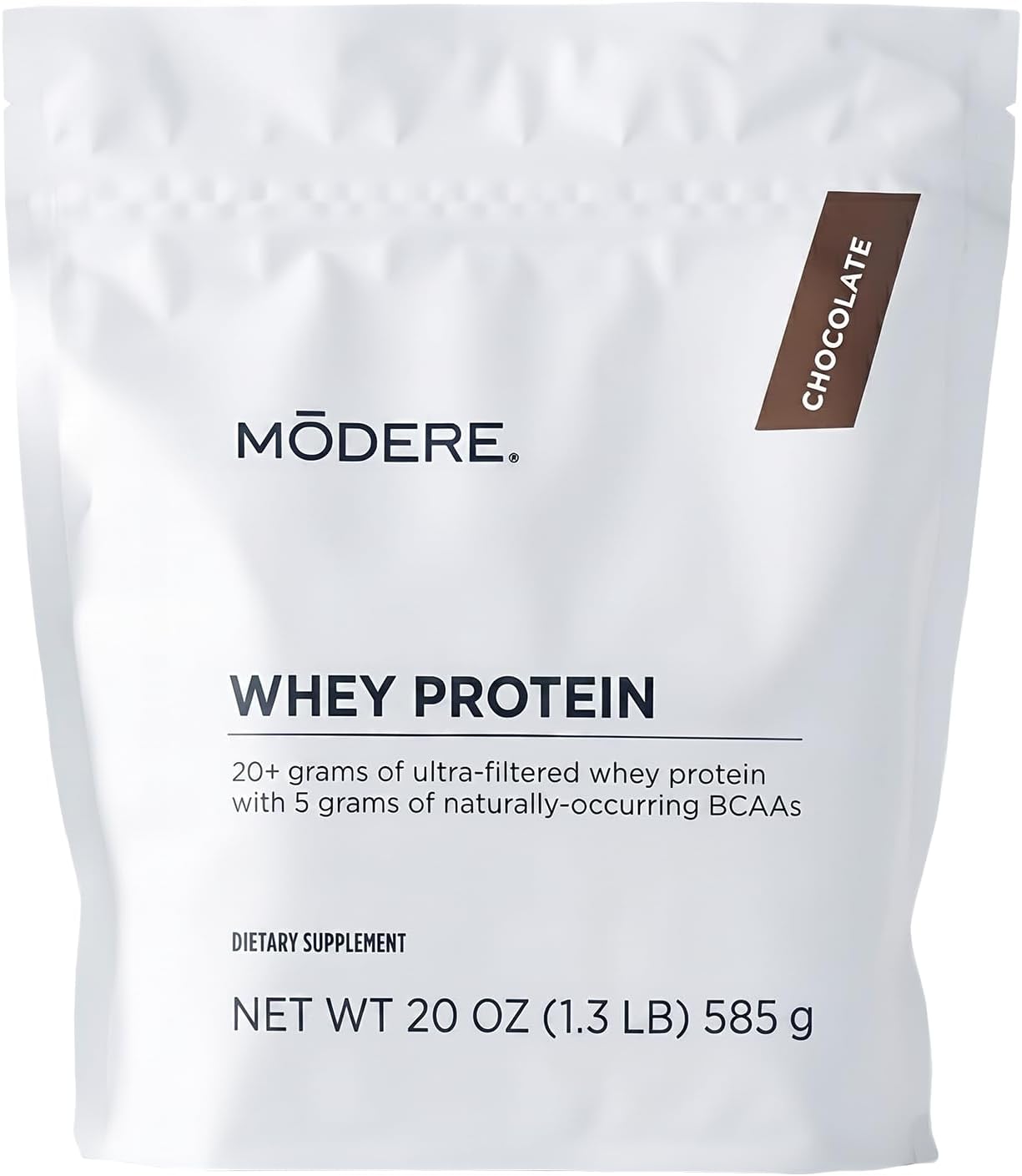 Modere Pure Chocolate Whey Protein Powder: Rich Chocolate Flavor, Easy to Mix Daily Protein Formula for Shakes and Smoothies Container - 585 g