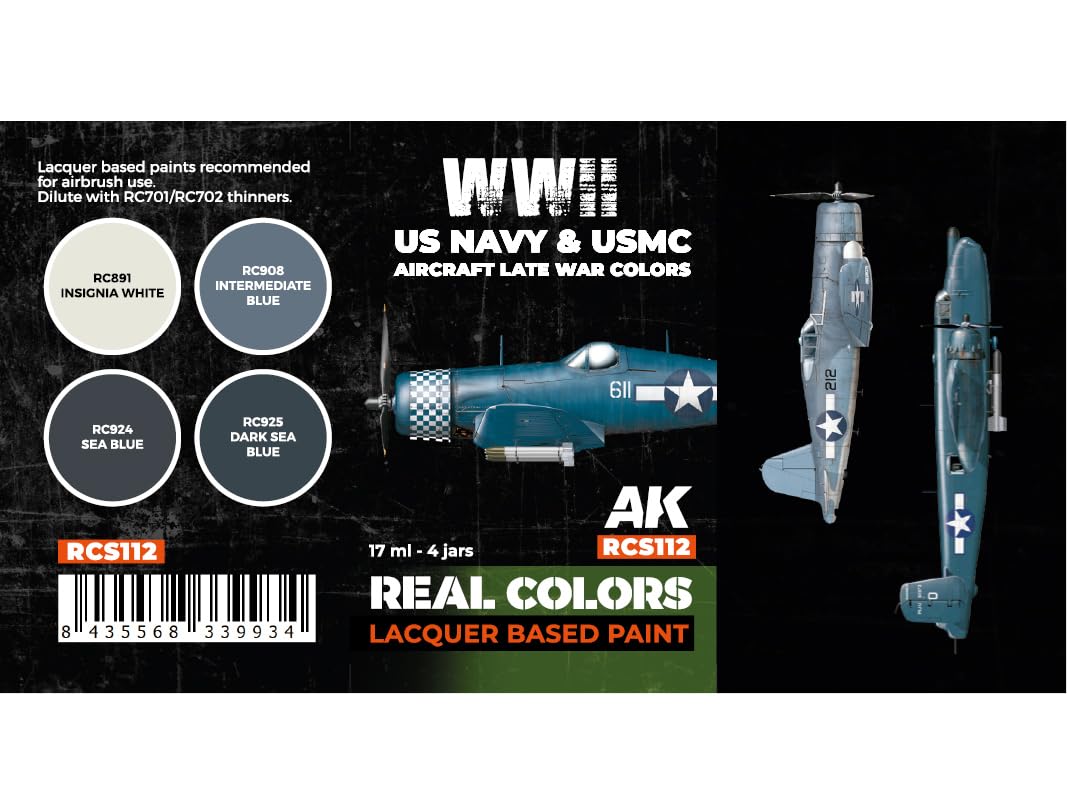 AK Interactive WWII US Navy & USMC Aircraft Late War Colors SET, 17 ml. - Image 2