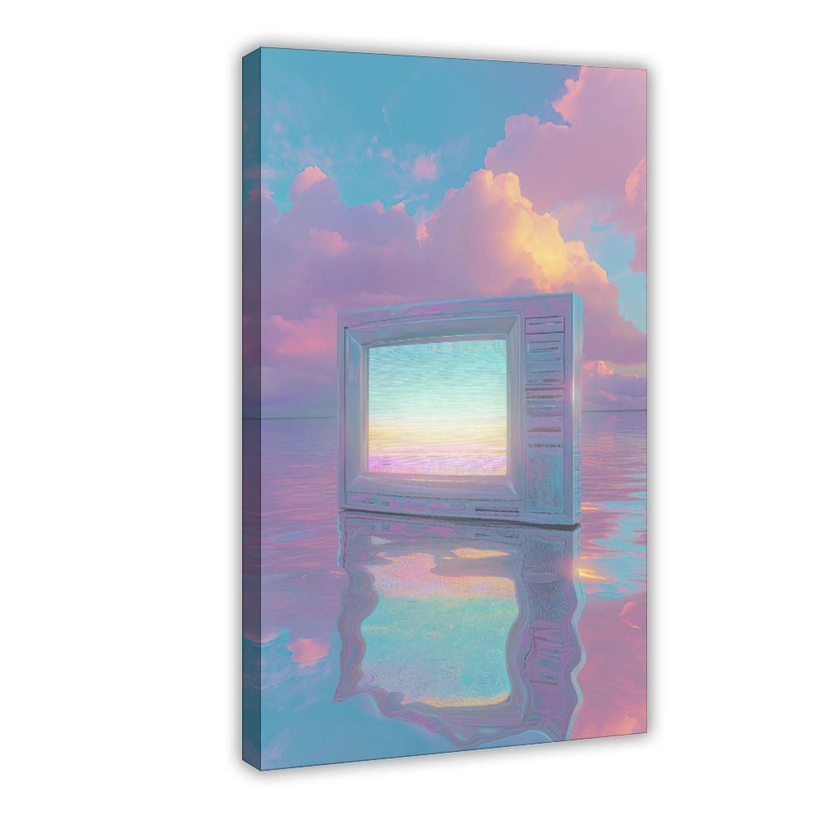 YWTJAX Vaporwave Retro TV Poster Canvas Poster for Living Room Decor Gift