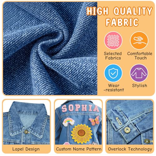 Custom Toddler Denim Jacket, Personalized Kids Denim Jacket with Name, Back to School Outfits for Boys, Toddler Clothing Jacket, 1-8 Year Old Girl Boy Birthday Gift3