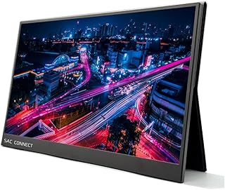 SAC CONNECT エスエーシー ポータブル LCD モニター SPMFHD156 (15.6型 フルHD 非光沢 IPS ミニHDMI USB Type-C 内臓スピーカー イヤホンジャック カバー付) PS4/PS5/XBOX/Switch/PC/Mac など対応 ゲーミング 在宅ワーク リモートワーク 軽量 スリム 薄型 国内サポート付き