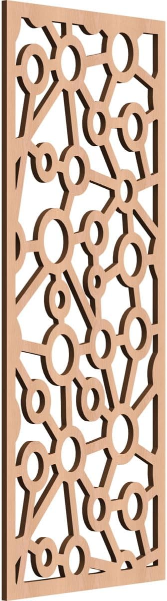 11 3/8"W x 29 3/8"H x 3/8"T Taylor Decorative Fretwork Wood Wall Panels, Walnut