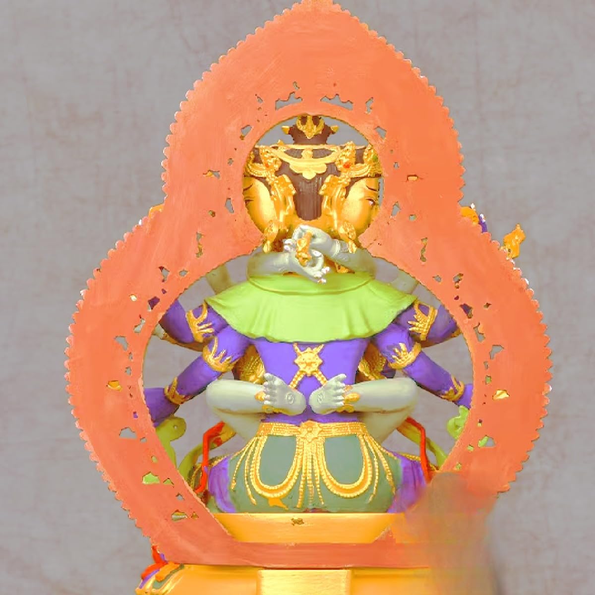 Escultura de estatua de Buda de meditación de 10,5 pulgadas, decoración de estatua de Buda Guhyasamāja Tantra, colorida estatua de Buda de bronce antiguo, altar de meditación en el hogar, sala de esta