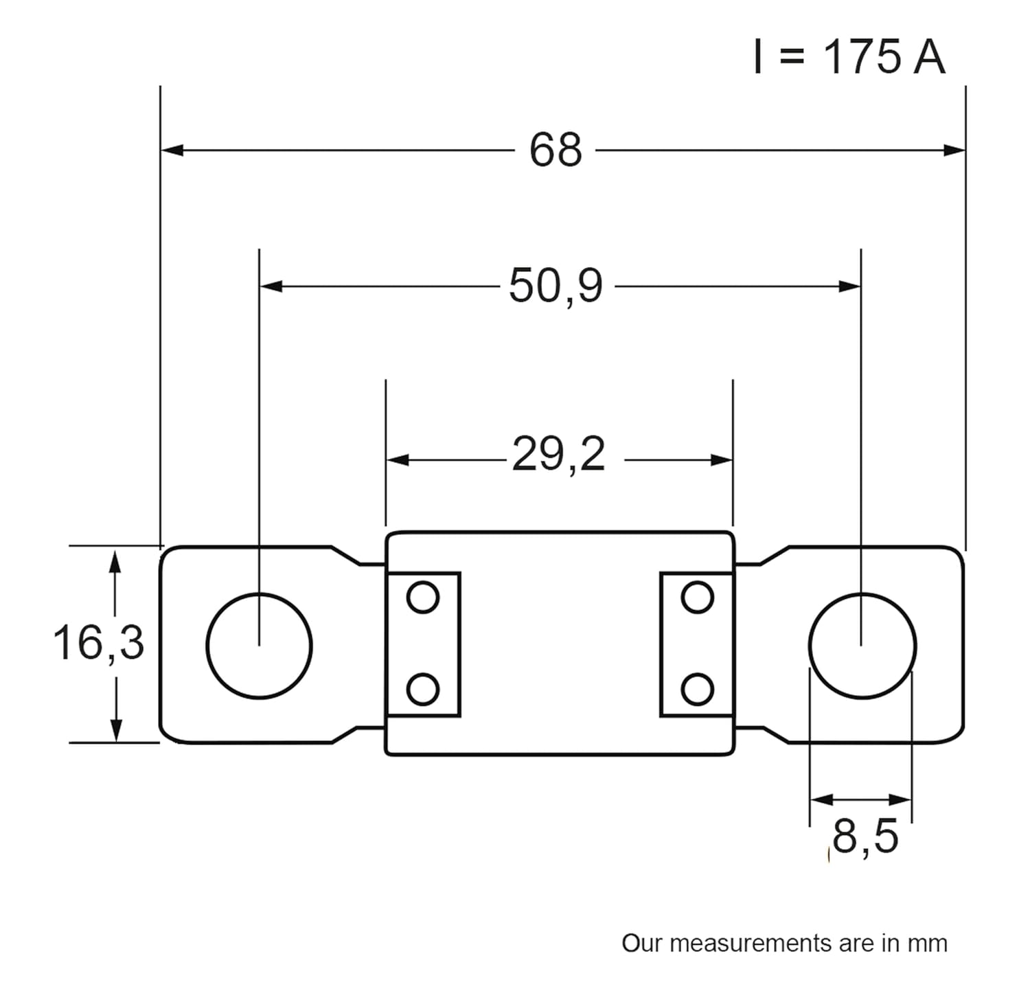 Restagraf 32V 175A Mega Fuse (Pack of 1)