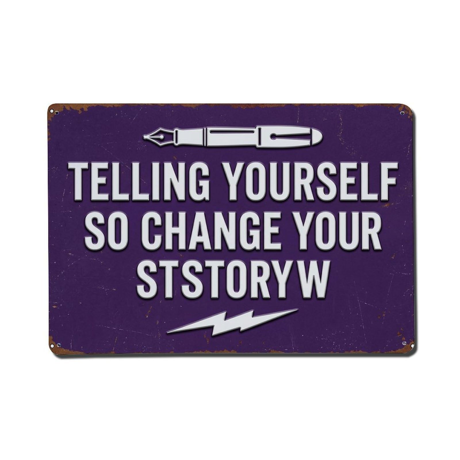 Change Narrative Today Man Retro Motivational Slogans 1 Metal Tin Sign Plaque Wall Decor for Cafe, Club Bar, Office, Home Garden Metal Poster 8x12Inch