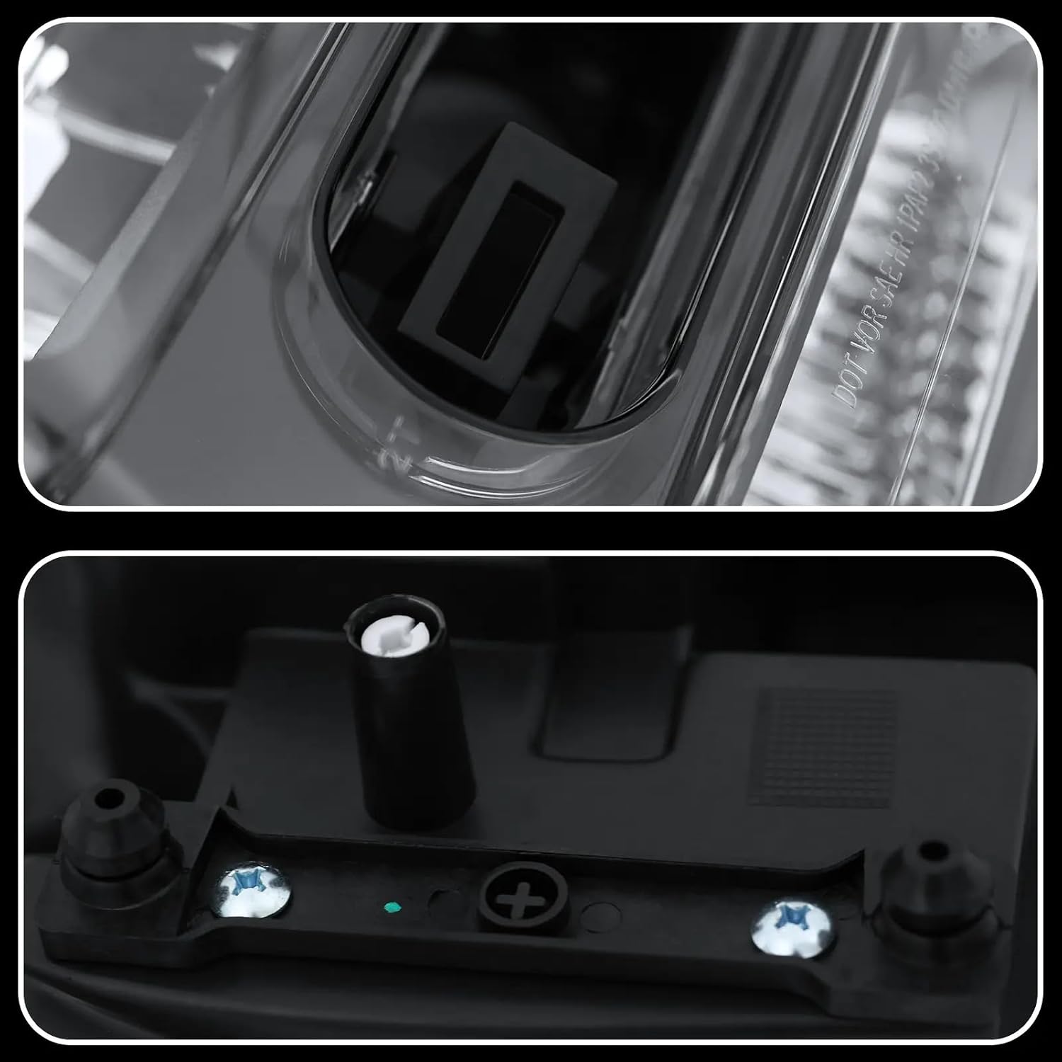 PENSUN Headlights Assembly Fit for 2002-2009 Chevy Trailblazer, Pair of Headlamps Replacement (Black Housing with Clear Reflectors)