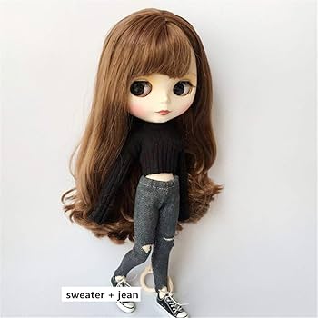 Blythe doll トップス Neo Blythe Doll Shirt with Pink White Checked Skirt Dress