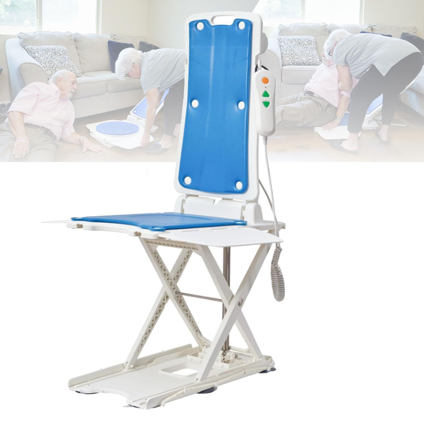 Elektryczny podnośnik krzesełkowy dla osób starszych, podnośnik podłogowy i wodoodporny podnośnik do wanny IP68, składany, udźwig 136 kg, pilot zdalnego sterowania, regulowana wysokość w zakresie