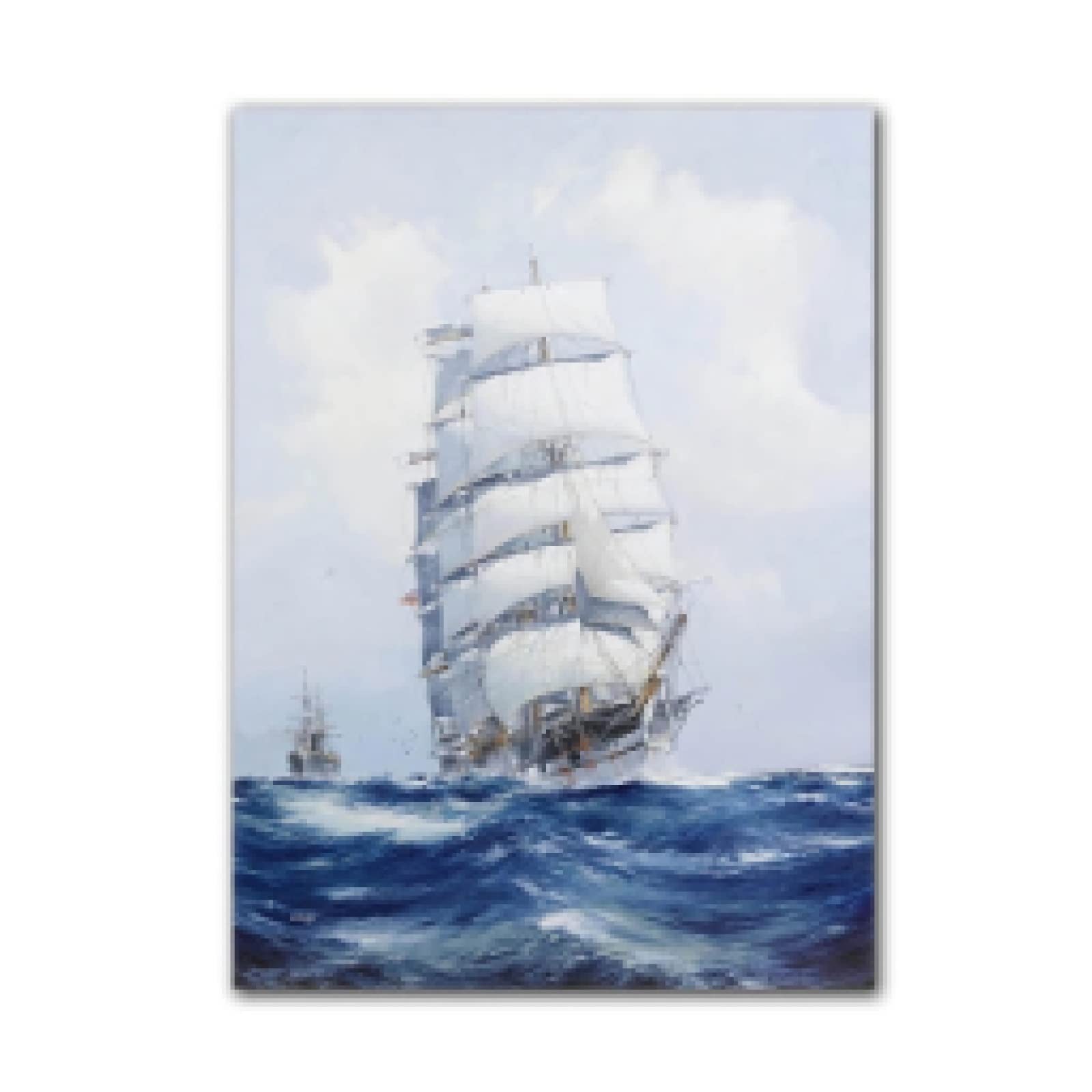dsdsgog Segelschiff Seascape Segelboot Abstrakte Leinwand Gemälde Poster und Drucke Wandkunst Bilder für Wohnzimmer Wohnkultur 30x40cmx2 Rahmenlos