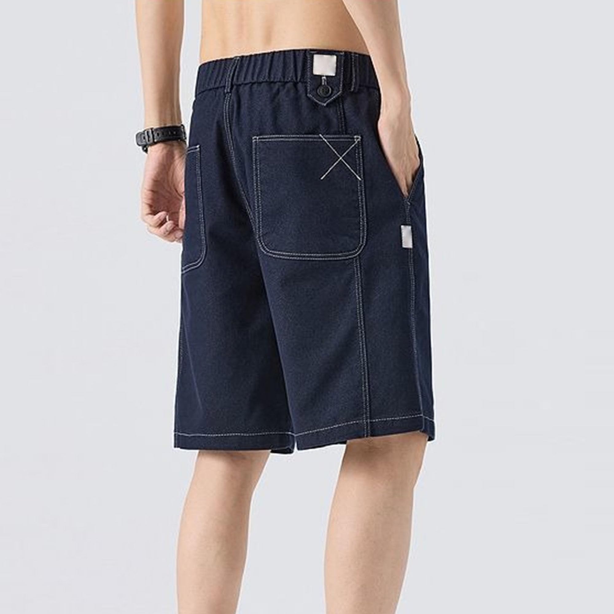 Daily Street Jorts - Pantalones cortos rectos de tiro medio para hombre
