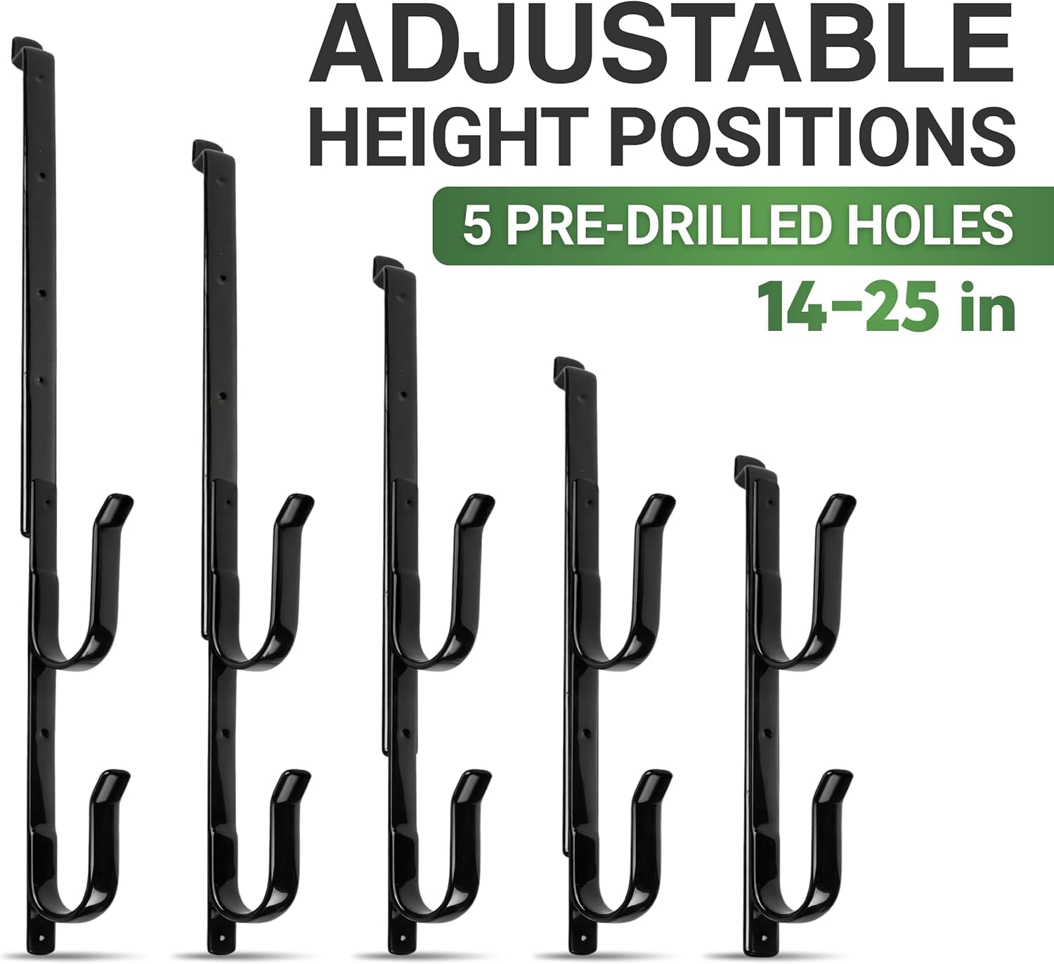 2 Stück Truck Gun Rack - Gun Rack für Wand Verstellbar 9 Zoll bis 14 Zoll LKW Bogen Rack Schwarz Metall 18500 für Bogen Angelrutenhalter