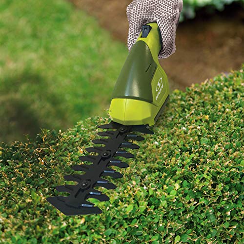 Sun Joe 7.2-Volt 2-in-1 1250-RPM Cordless Grass Shear / Shrubber Handheld Trimmer, Rechargeable On-board Lithium-Ion Battery and Charger Included