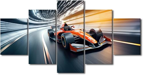 Miniatura 51 de TUMOVO Pintura retro para motocicletas, impresiones artísticas de motocicleta Cyberpunk, 5 piezas, lienzo, arte de pared, arte de pared Giclée,