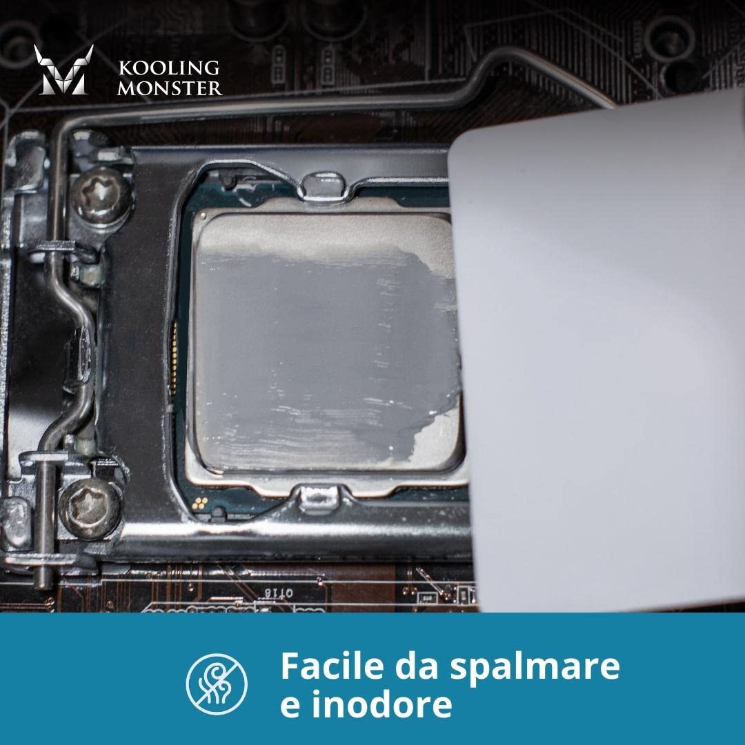 KOLD-01, Pasta Termica in Silicone Premium per Il Raffreddamento di Tutti i processori (CPU, GPU, PC, dissipatori, PS4, Xbox), nessun Odore, Inclusi Guanti e salviette (0.7ml/1.8g)