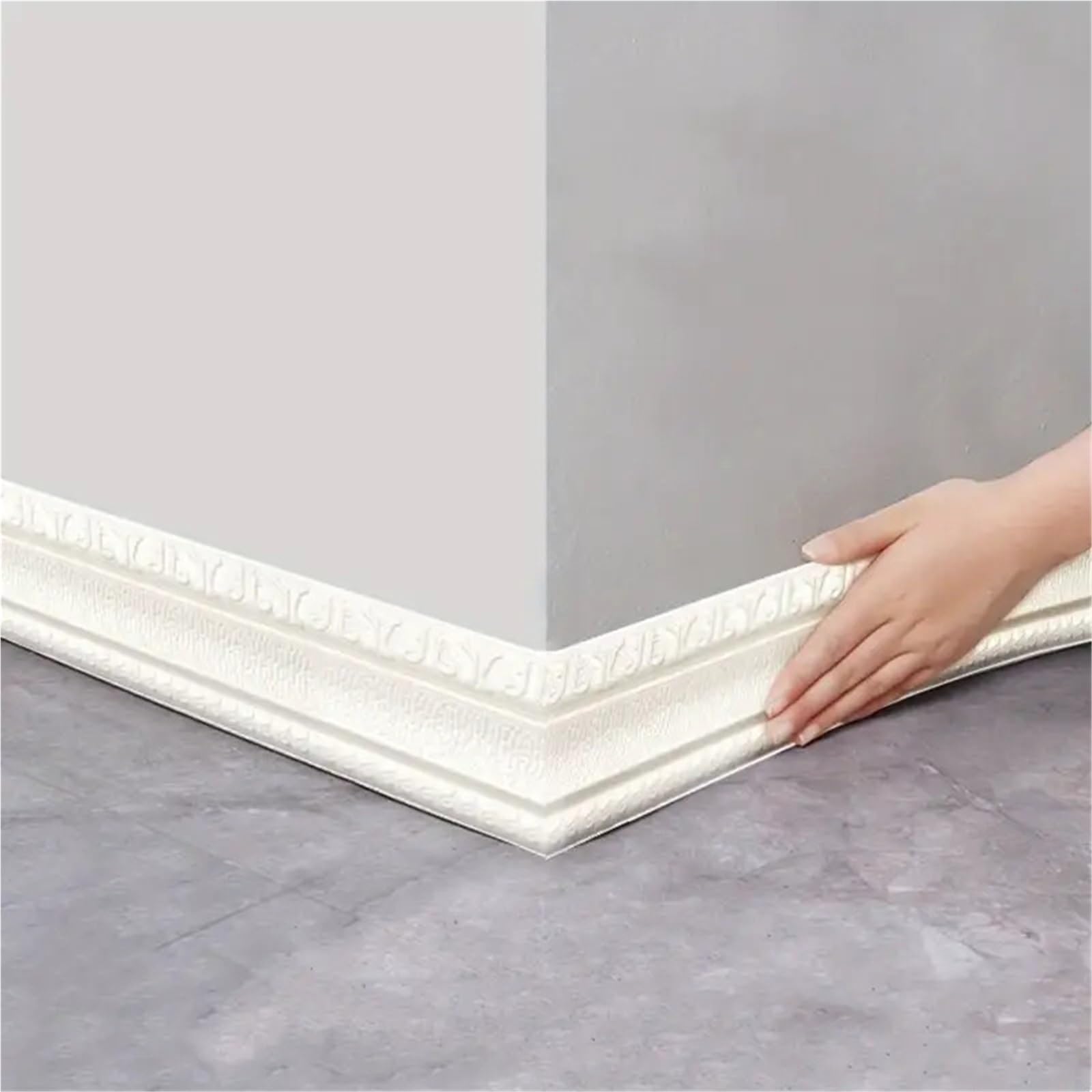 Cenefas Decorativas Adhesivas Papel tapiz autoadhesivo impermeable for rodapié de 2,3 m x 8cm, pegatinas pared del dormitorio for sala estar(Sliver,5Pcs 2.3mX8cm)