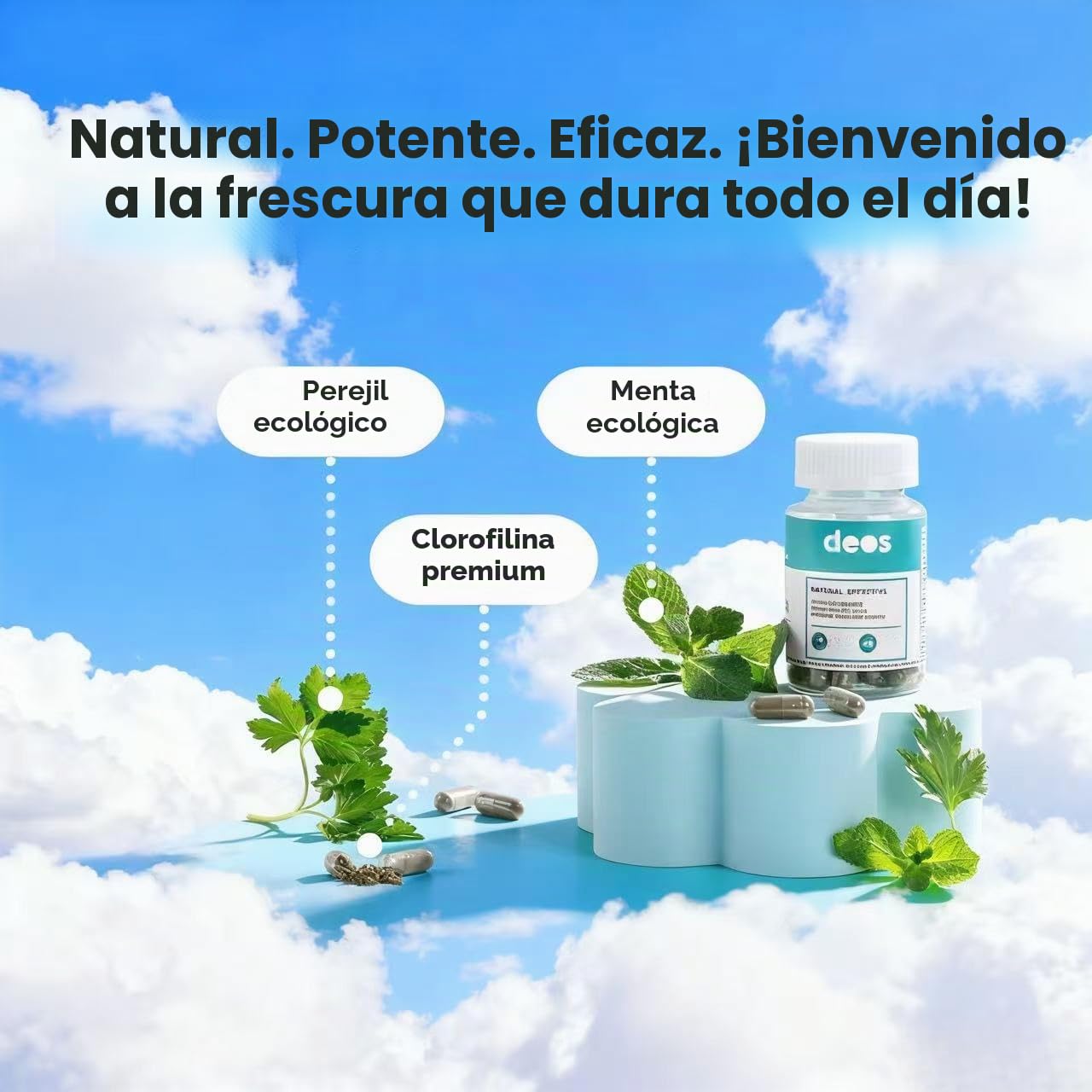 Desodorización corporal D-E.OS: refresca tus axilas, dejándote un aroma natural de la cabeza a los pies, brindándote una sensación de frescura todos los días.,3pcs