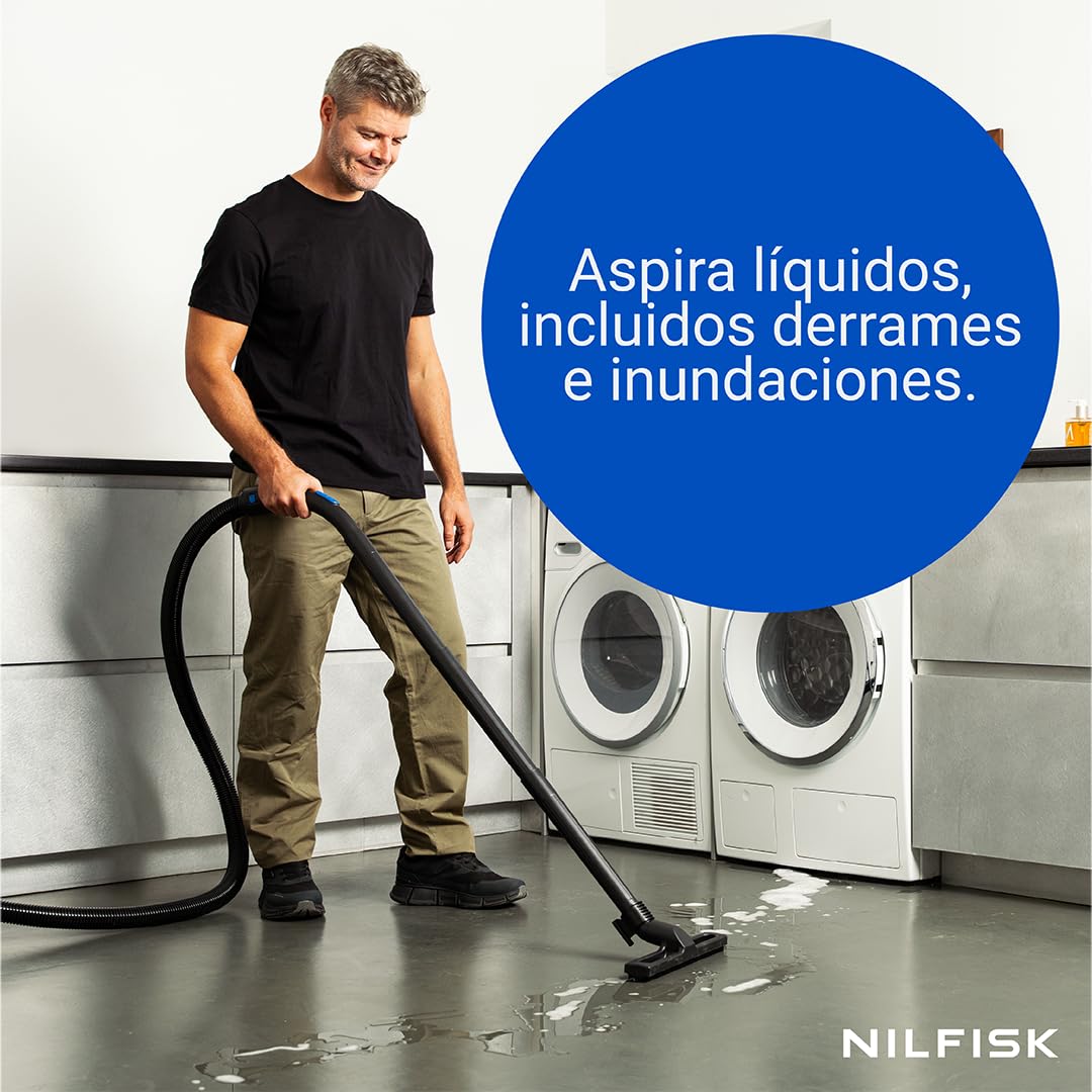 Nilfisk Aspirador de Agua y Polvo Multi I 16 L T con Toma Eléctrica (1100W)